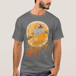 Elephant Ride Witch Shotgun Moon Vintage Elephant  T-Shirt