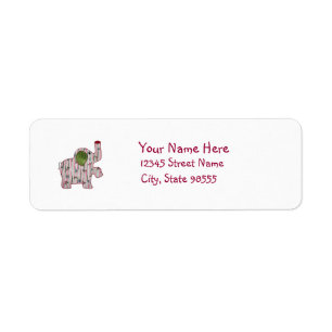 Eléphant rose De Style Campagnard Avec Nom