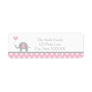 Elephant rose et gris Anniversaire Adresse de reto