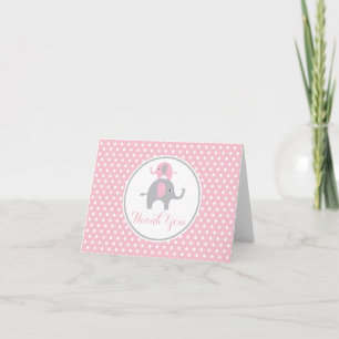 Elephant rose et gris Merci Note