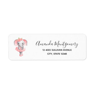 Eléphant rose et gris mou Ballerina