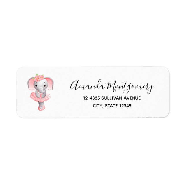 Eléphant rose et gris mou Ballerina (Devant)