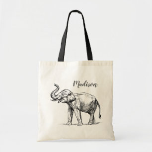 Elephant Sac fourre-tout personnalisé. Eléphant