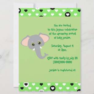 Elephant Safari Baby Shower Invitation