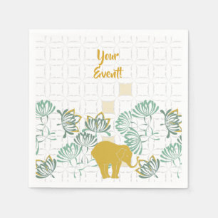 Elephant Safari Floral Jungle Zoo Botanical Napkin