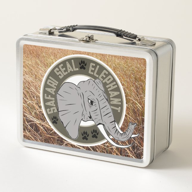 Elephant Safari Seal Wildlife Lunchbox (Front)