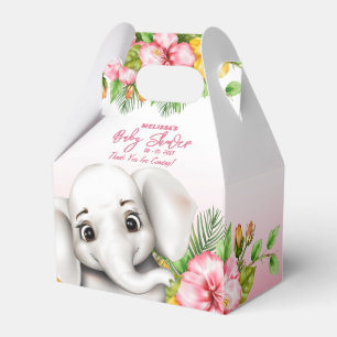 Elephant Safari Tropical Jungle Baby Shower Favor Box