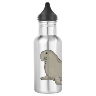 Elephant seal cartoon illustration  532 ml water bottle