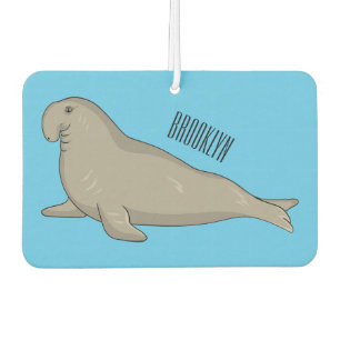 Elephant seal cartoon illustration air freshener