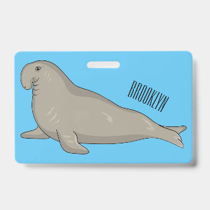 Elephant seal cartoon illustration  badge