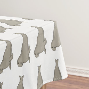 Elephant seal cartoon illustration tablecloth