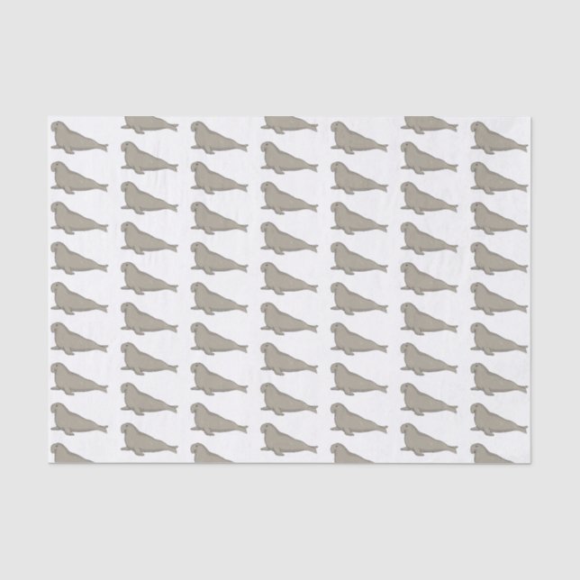 Elephant seal cartoon illustration  tissue paper (Front)