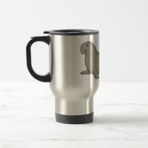Elephant seal cartoon illustration travel mug