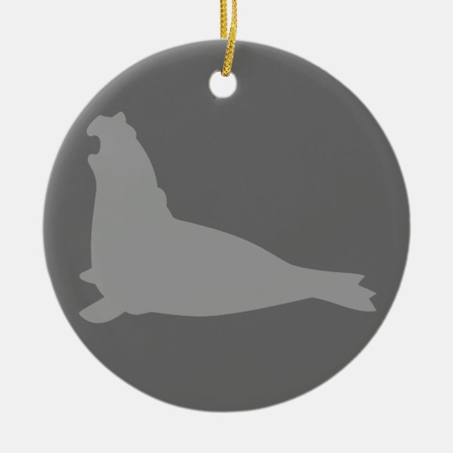 Elephant Seal Ornament Grey (Front)