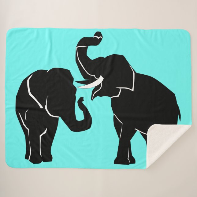 Elephant Sherpa Blanket (Front (Horizontal))