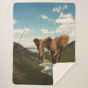 Elephant Sherpa Blanket