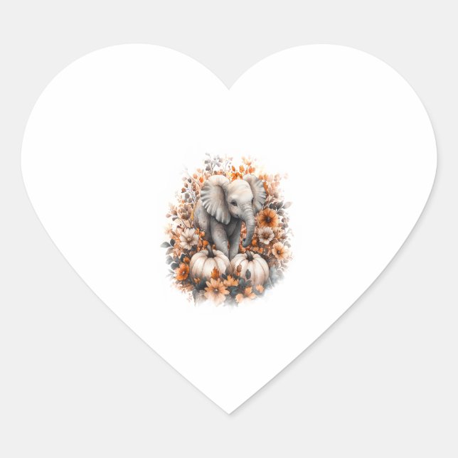 Elephant Shirt Country Pumpkin Heart Sticker (Front)