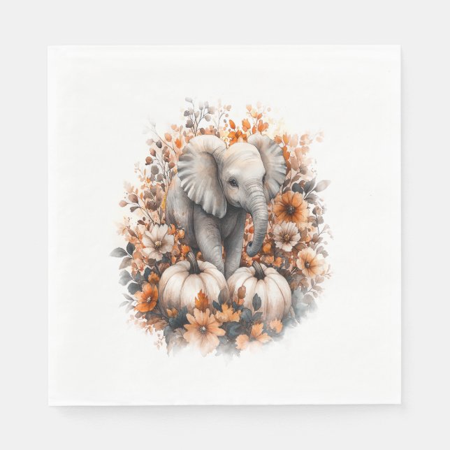 Elephant Shirt Country Pumpkin Napkin (Front)
