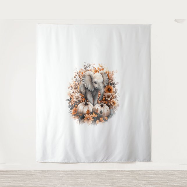 Elephant Shirt Country Pumpkin Tapestry (Front)