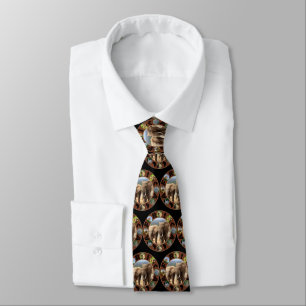 Elephant Siblings Africa Circle Neck Tie