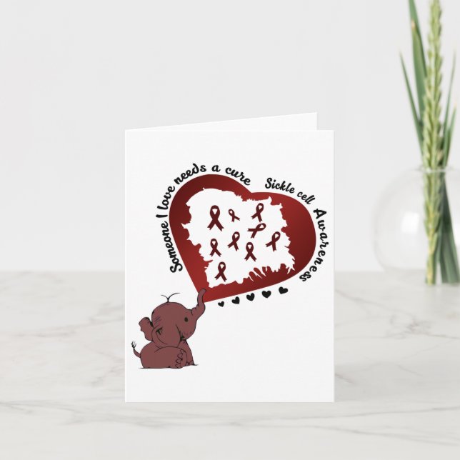 Elephant Sickle Cell Tee Someone I Love Needs A Cu Card (Front)