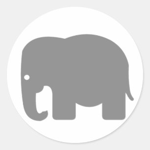Elephant Silhouette Classic Round Sticker