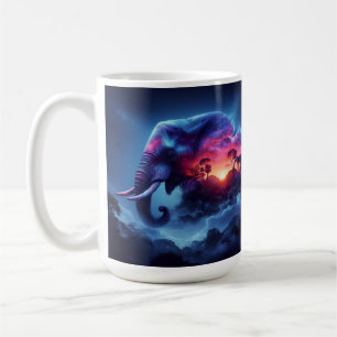 Elephant Silhouette Vibrant Sunset Safari Coffee Mug