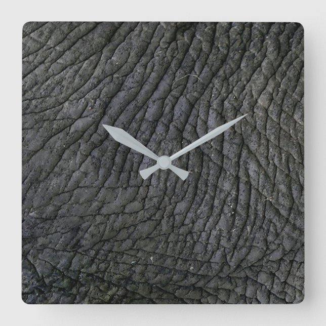 Elephant Skin Abstract Square Wall Clock (Front)