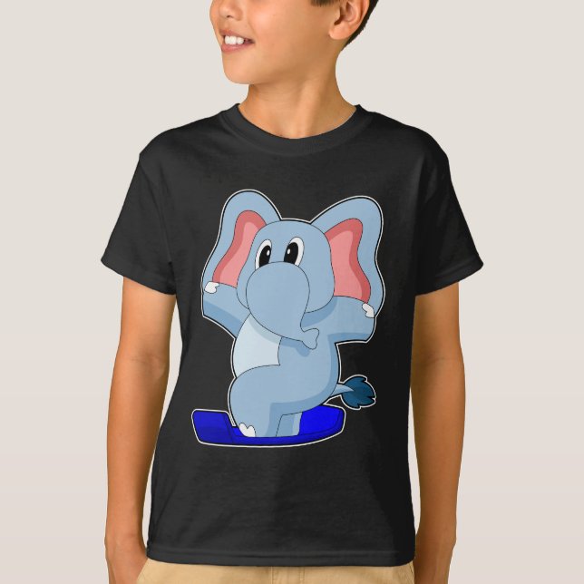 Elephant Snowboard Winter sports T-Shirt (Front)