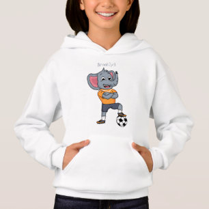 Elephant soccer player cartoon illustration