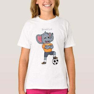 Elephant soccer player cartoon illustration T-Shirt