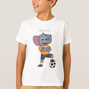 Elephant soccer player cartoon illustration  T-Shirt