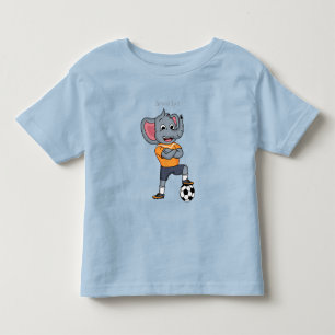 Elephant soccer player cartoon illustration toddler t-shirt