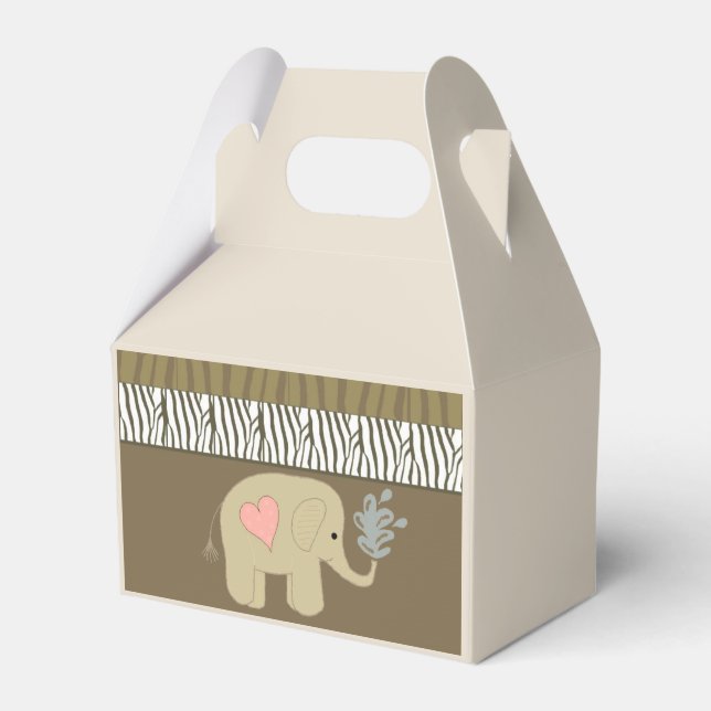 Elephant Spraying Water Favor Box (Front Side)