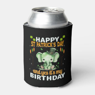 Elephant St Patrick Day Green Men Women Paddys Can Cooler