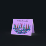 Elephant Star Menorah Cards<br><div class="desc">Graphic illustration of an elephants,  giraffe,  and Star of David menorah design.</div>