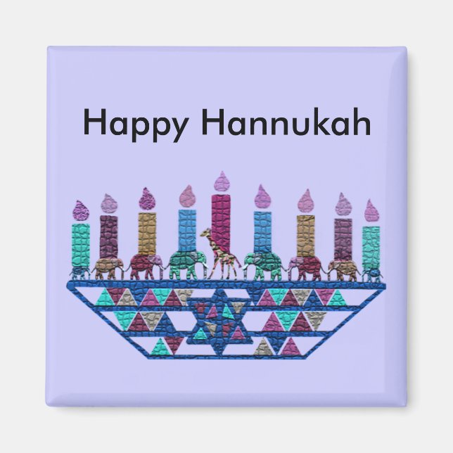 Elephant Star Menorah Magnets (Front)