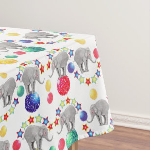 Elephant Stars Circus Pattern Tablecloth