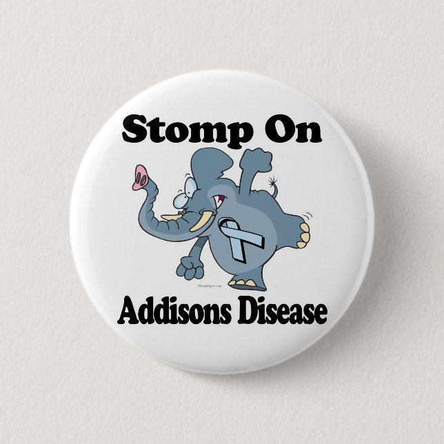 Elephant Stomp On Addisons Disease 2 Inch Round Button (Front)
