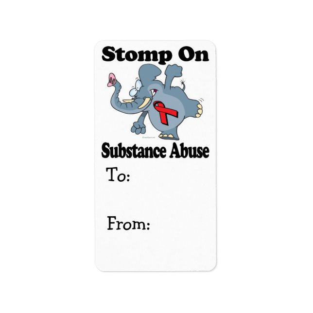 Elephant Stomp On Substance Abuse Label (Front)