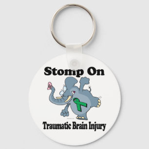 Elephant Stomp On Traumatic Brain Injury Keychain
