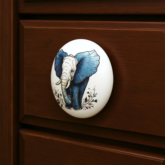 Elephant Strides Through The Underbrush Ceramic Knob (Creator Uploaded)