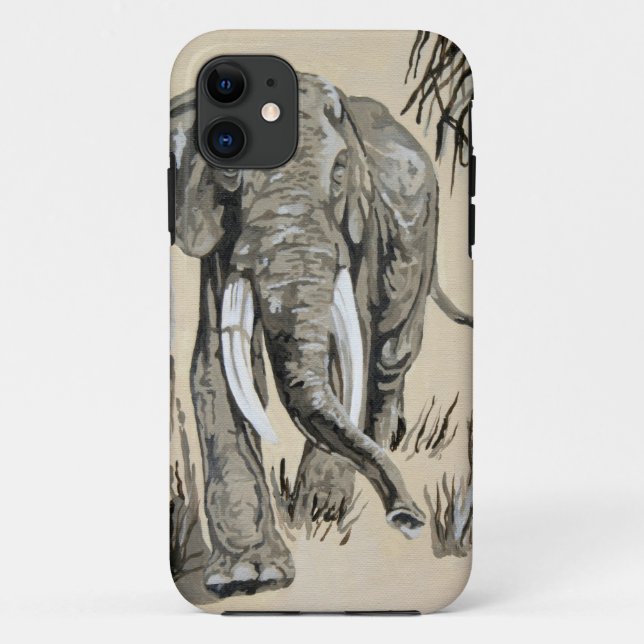 Elephant Strolling Through Wooded Savanna Art Case-Mate iPhone Case (Back)