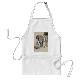 Elephant Strolling Through Wooded Savanna Art Standard Apron