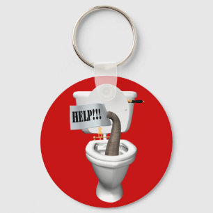 Elephant Stuck In Toilet Keychain