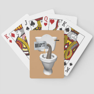 Elephant Stuck In Toilet Playing Cards