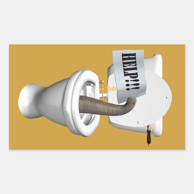 Elephant Stuck In Toilet Sticker (Front)