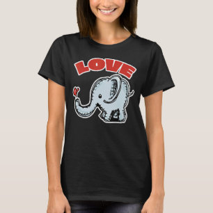 Elephant Stuffed Animals Love Graphic Is Loved by T-Shirt