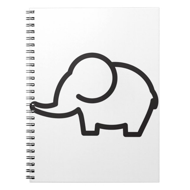 Elephant Stylized Line Art Notebook (Front)