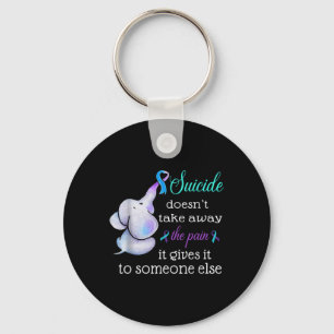 Elephant Suicide Pain Semicolon Suicide Prevention Keychain